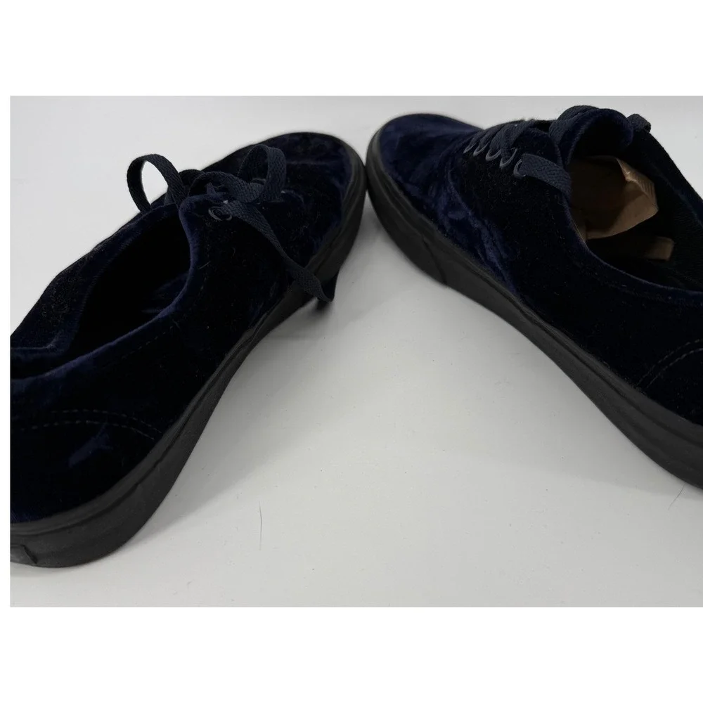 Vans Authentic Navy Blue Crushed Velvet Low Top Sneakers Mens 9.5 721454